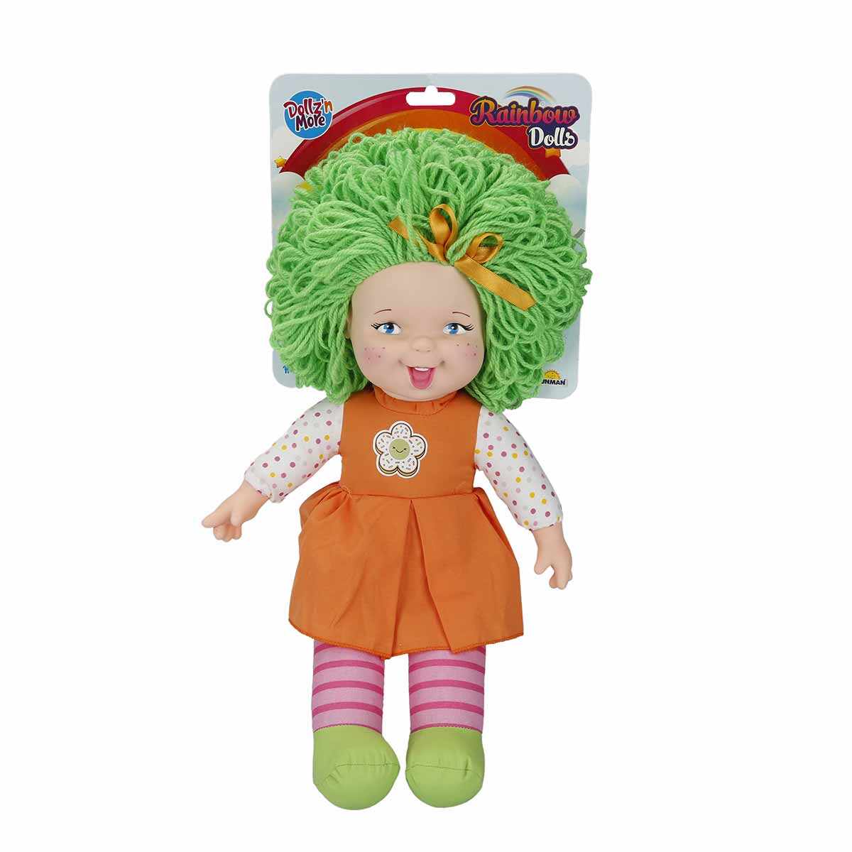 Papusa Rainbow Dolls, Dollzn More, cu par verde, 45 cm