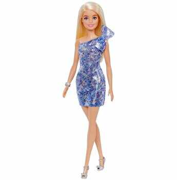 Papusa Barbie, Tinute stralucitoare - Blonda cu rochita mov