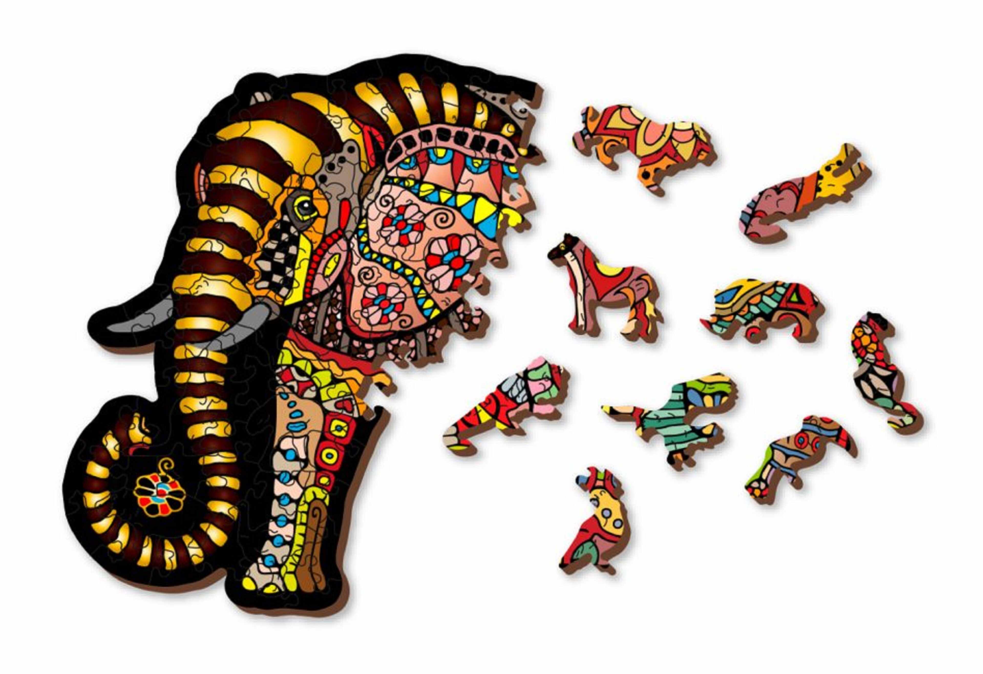 Puzzle din lemn - Magic Elephant, 245 piese | Wooden City