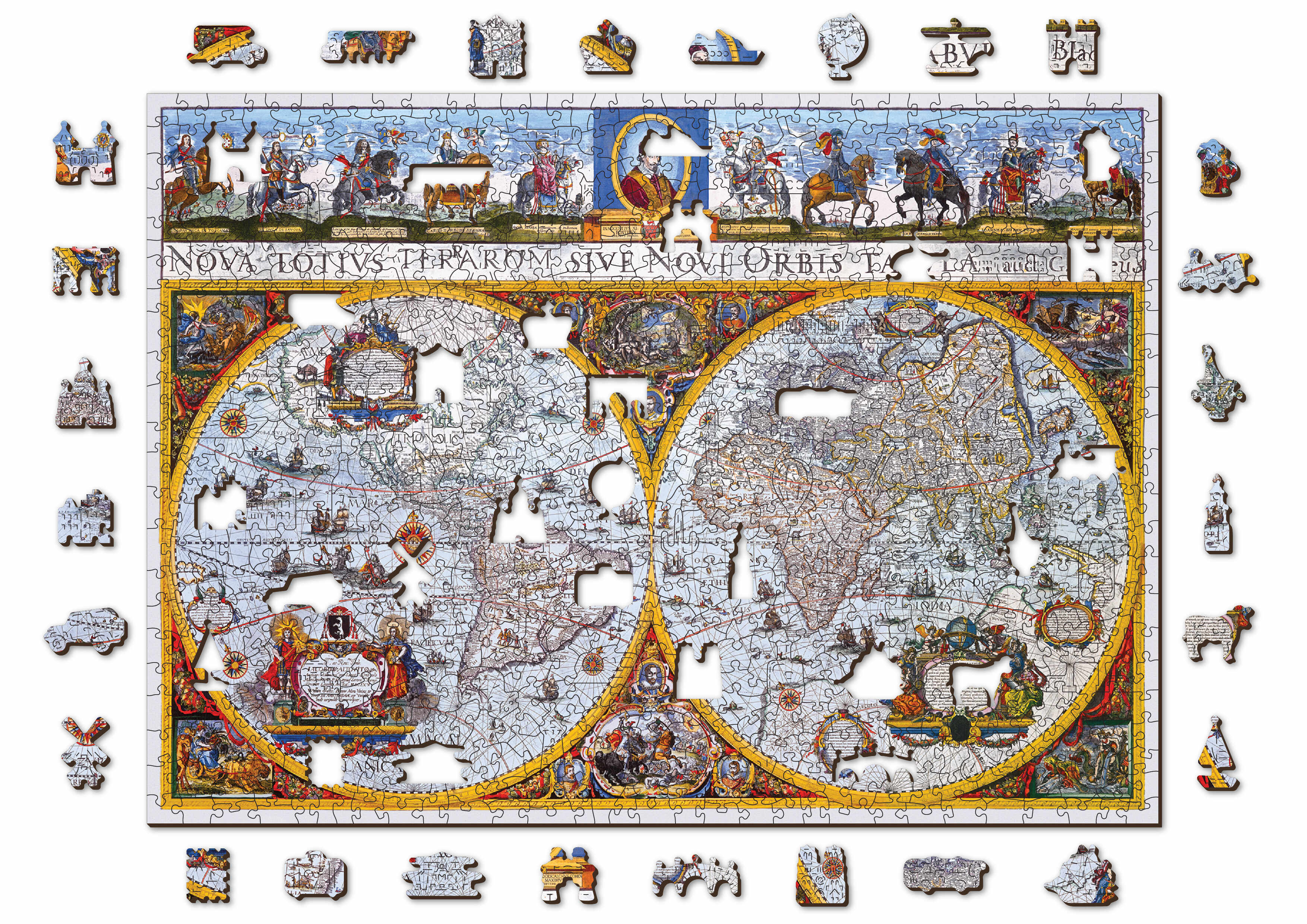 Puzzle din lemn - Nova Terrarum Antique Map XL, 750 piese | Wooden City