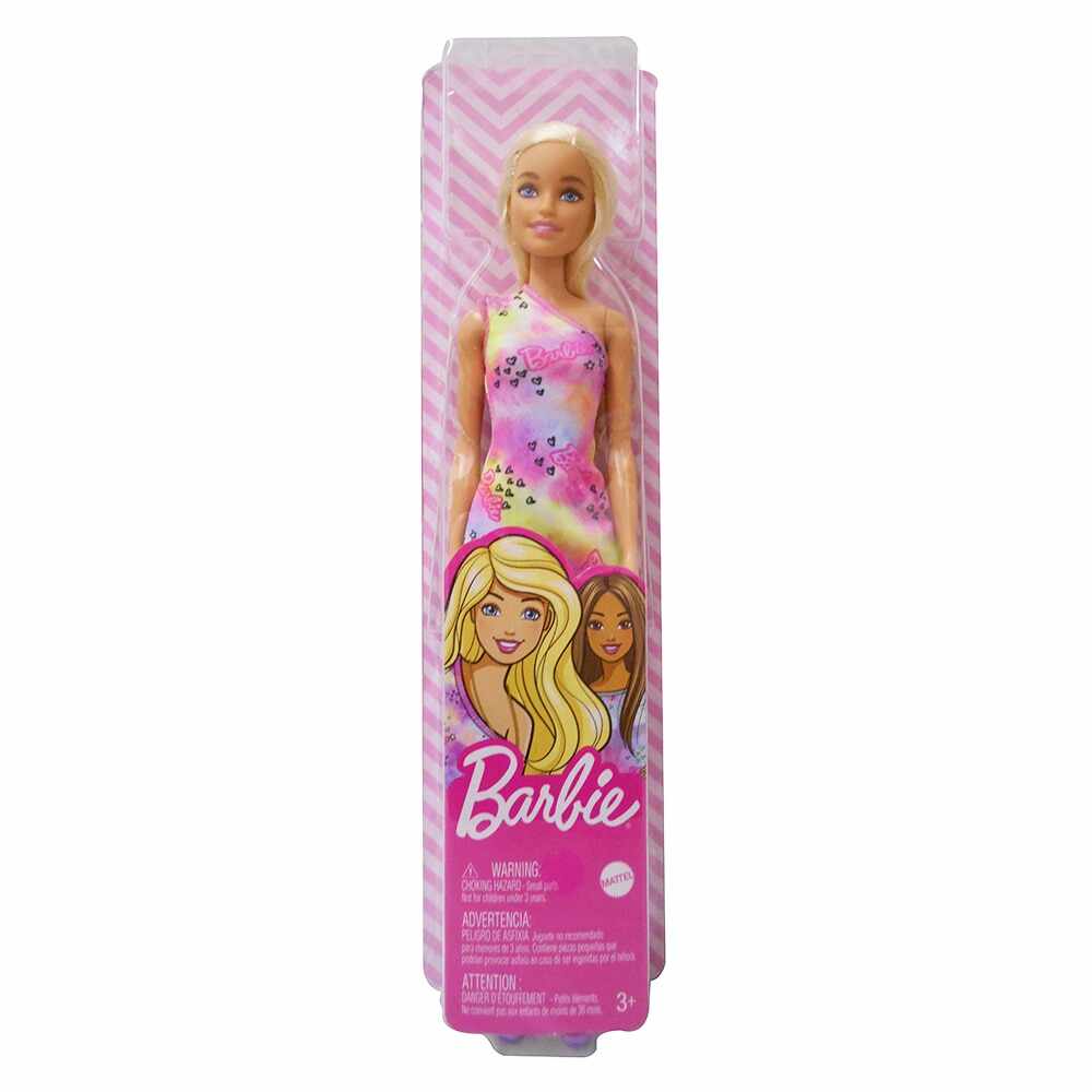 Papusa - Barbie - Blonda cu Rochita Inflorata | Mattel