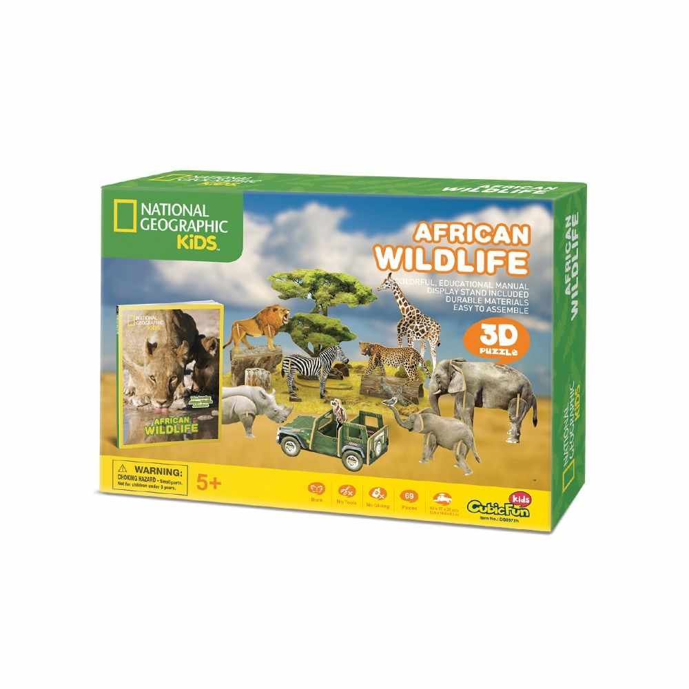 Puzzle Cubic Fun National Geographic cu licenta globala African Life
