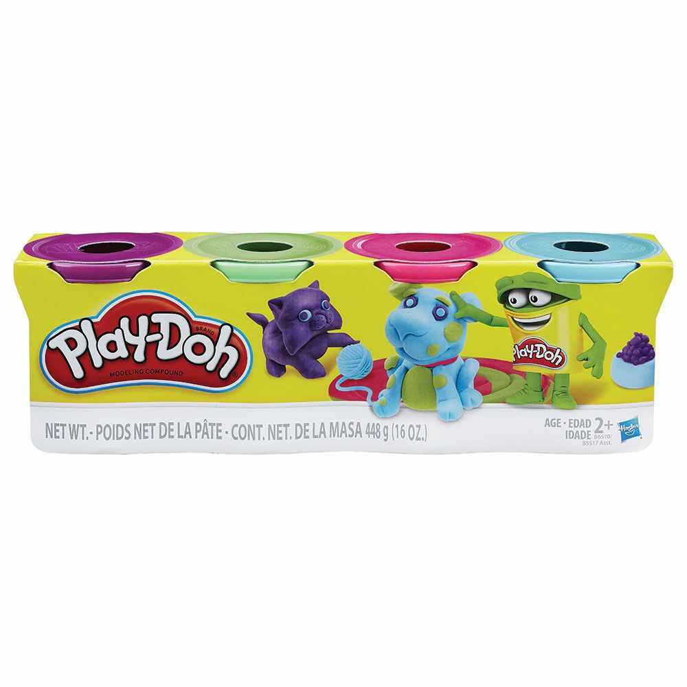 Set Plastilina Hasbro Play-Doh 4 bucati, diverse culori