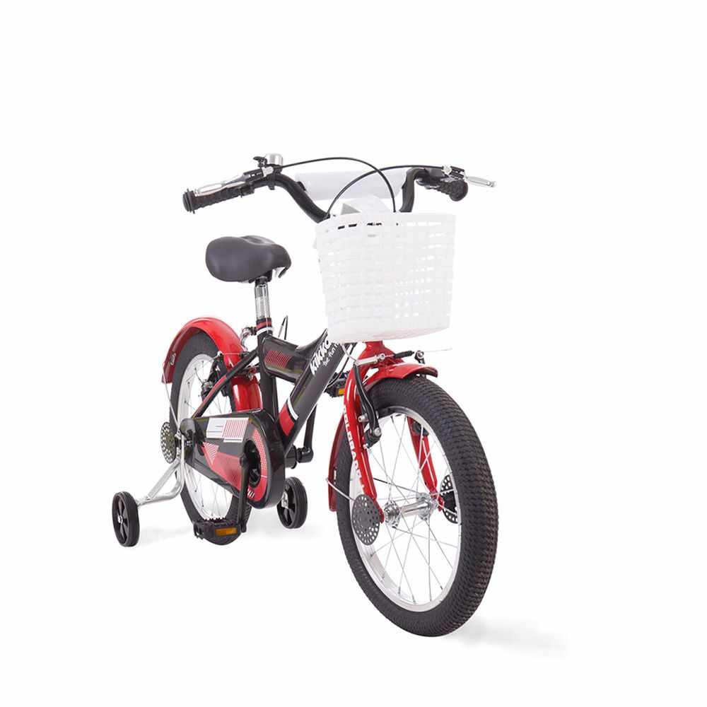 Bicicleta pentru baieti 16 inch Kikka Boo Colorado rosu si negru cu roti ajutatoare