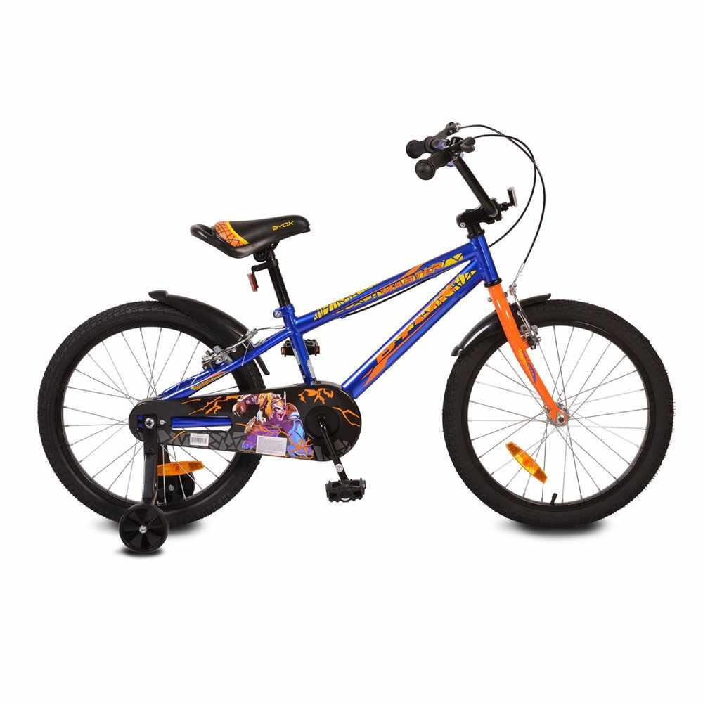 Bicicleta pentru baieti 20 inch Byox Master Prince albastru cu roti ajutatoare