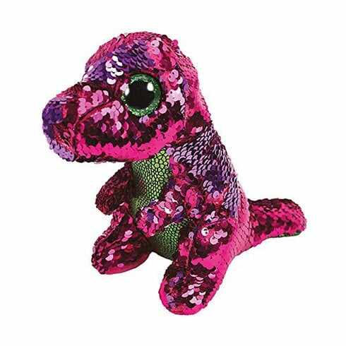 Jucarie TY Beanie Boos Flippables Stompy pink green dinosaur