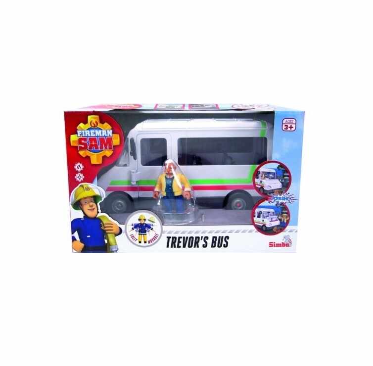 Autobuzul lui Trevor cu figurina Simba Sam Pompierul