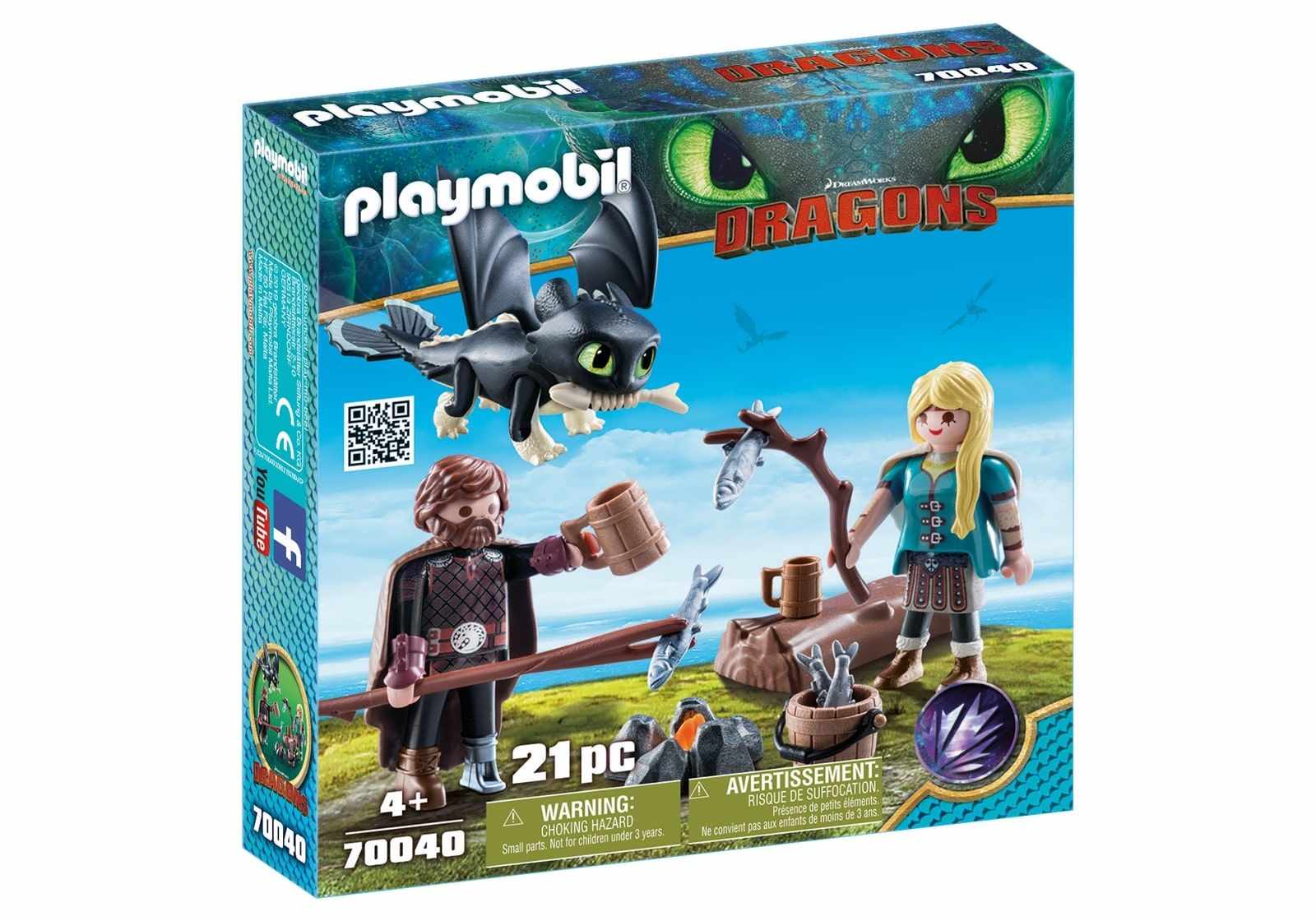 Playmobil PM70040 Hiccup, Astrid Si Pui De Dragon