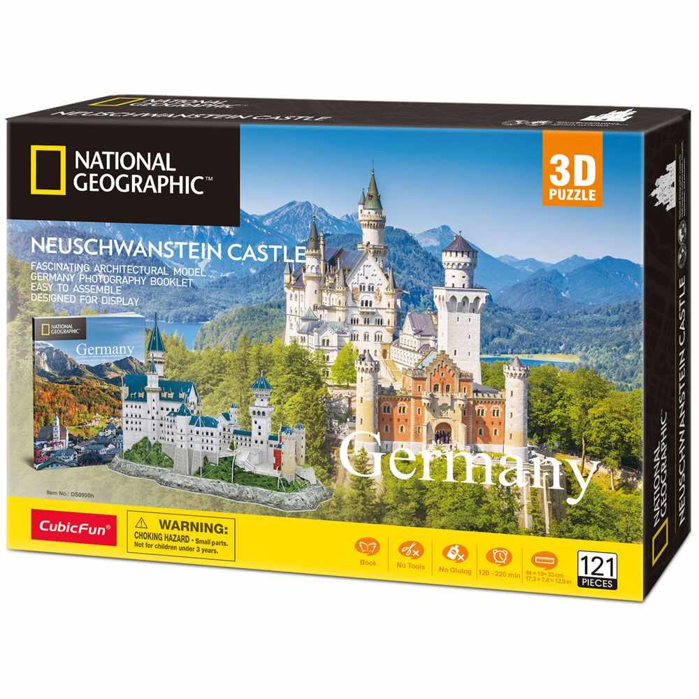 Puzzle 3D Cubic Fun National Geographic Castelul Neuschwanstein Germania 121 piese