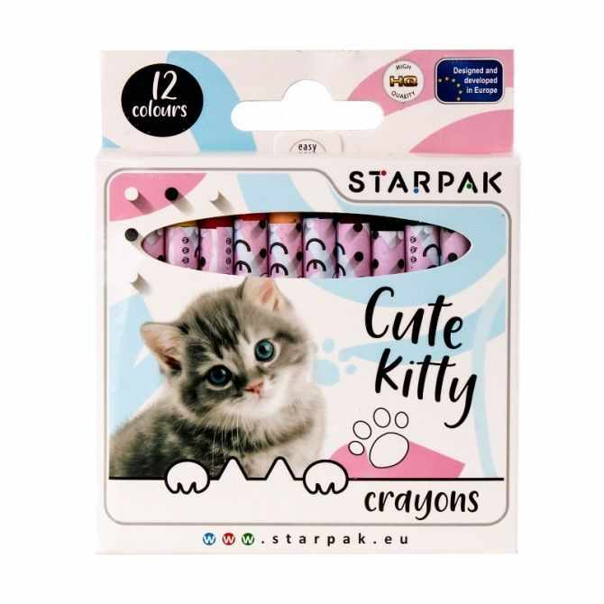 Set 12 creioane cerate Starpak Kittie Cuties