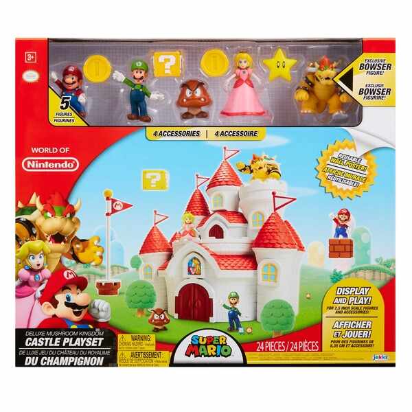 Set de joaca Deluxe Super Mario cu figurine Mushroom Kingdom Castle