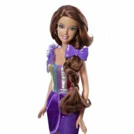 Papusa Barbie Mov si accesorii pentru coafat