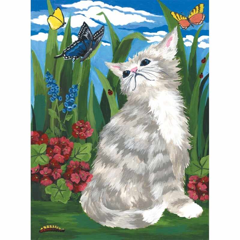 Prima mea pictura pe numere mica Royal Brush Junior Pisica si Fluture 22x30 cm