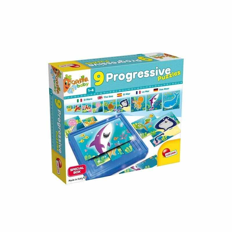 Puzzle educativ - 9 Progressive Puzzles - Animalute marine | Lisciani