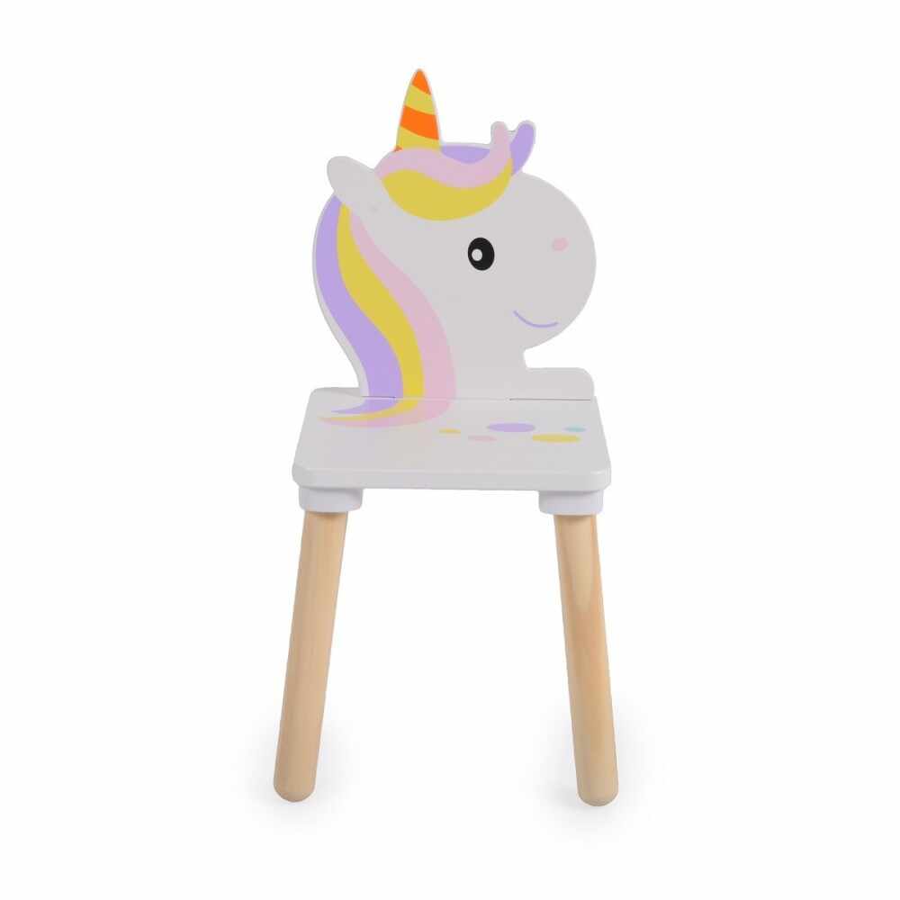 Set masuta cu 2 scaunele din lemn Moni Unicorn