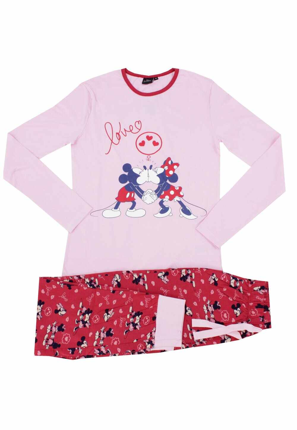 Pijama femei, bumbac, Minnie Love Mickey, roz