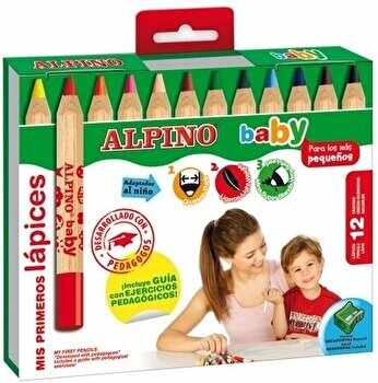 Creioane colorate Alpino Baby, cutie carton, 12 culori