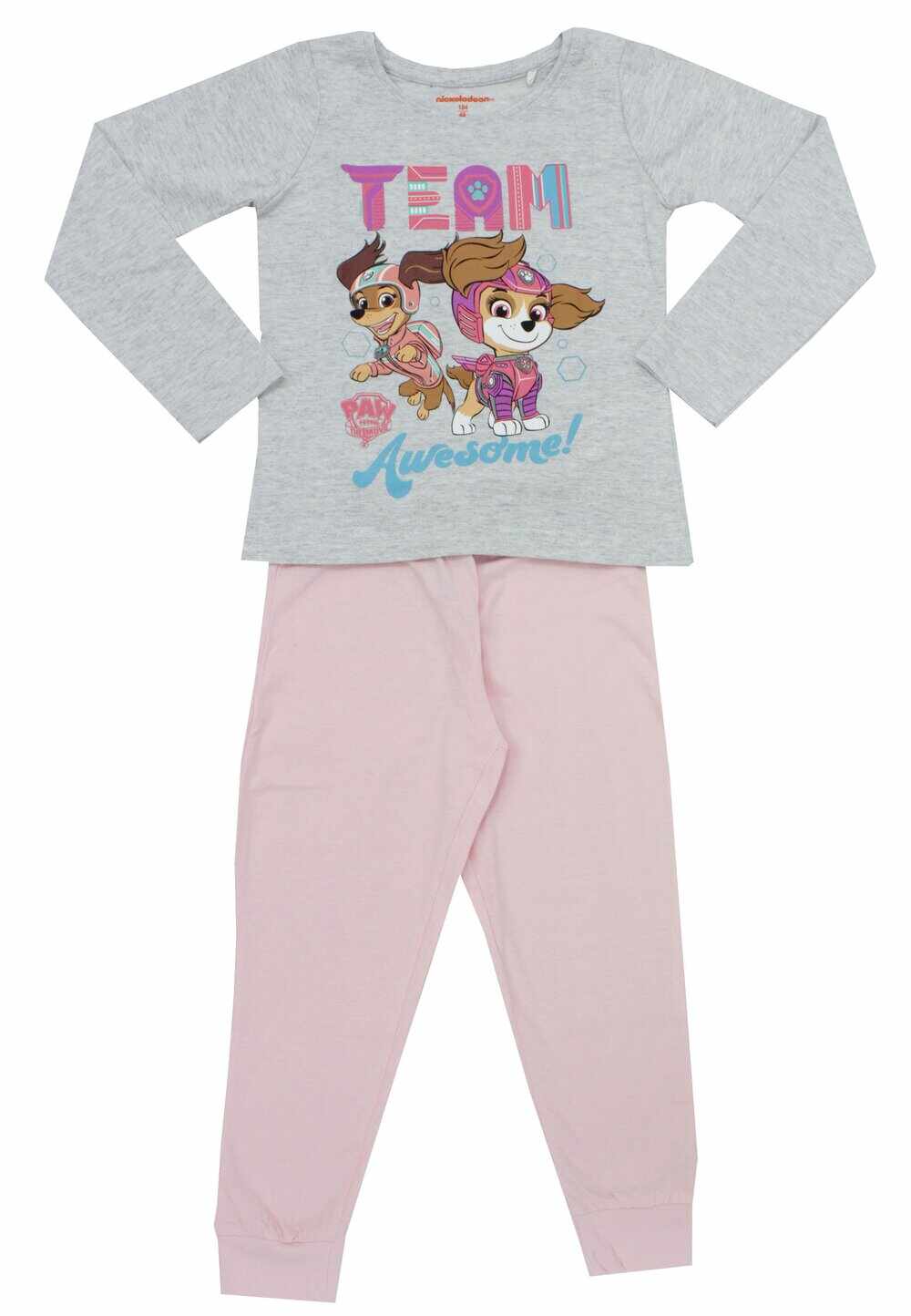 Pijama ML, bumbac, cu imprimeu, Team Paw Patrol, roz