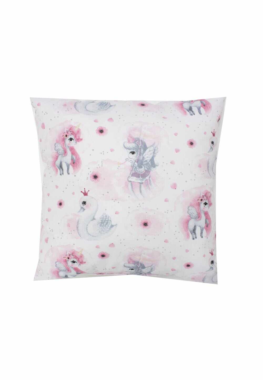 Perna cu Unicorn, roz, 38x38 cm