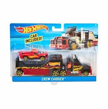 Camion si masina sport Crew Carrier, Hot Wheels, 3-12 ani
