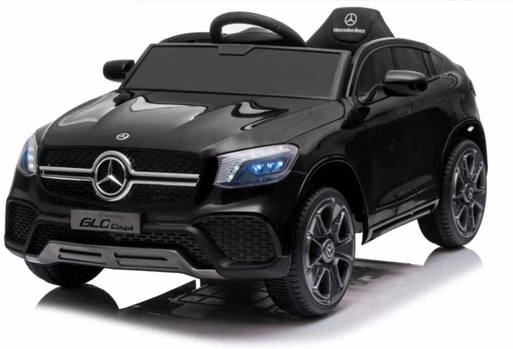 Masinuta electrica cu roti din cauciuc si scaun piele Mercedes-Benz GLC Coupe Black