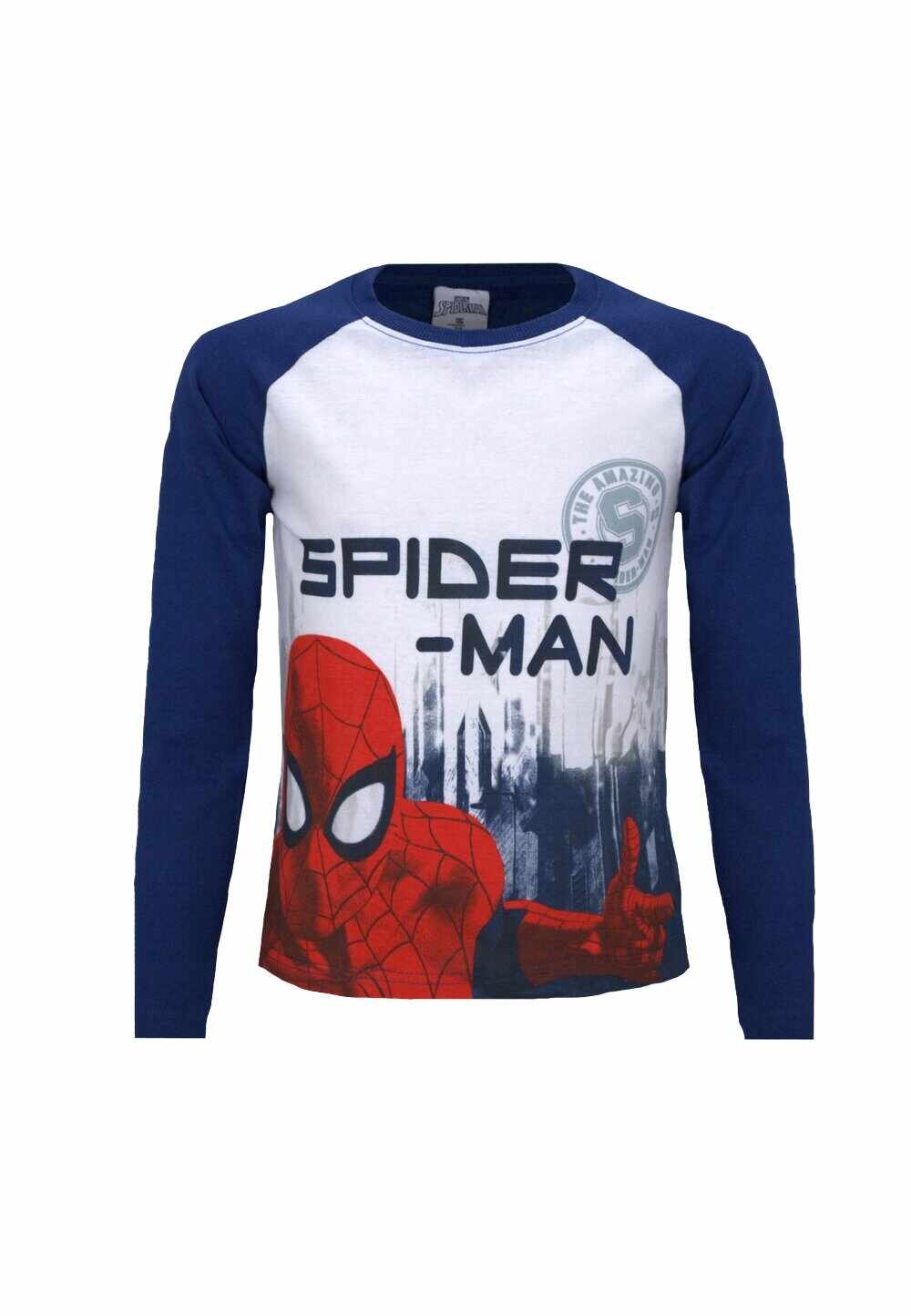 Bluza maneca lunga, bumbac, Spider Man, bluemarin