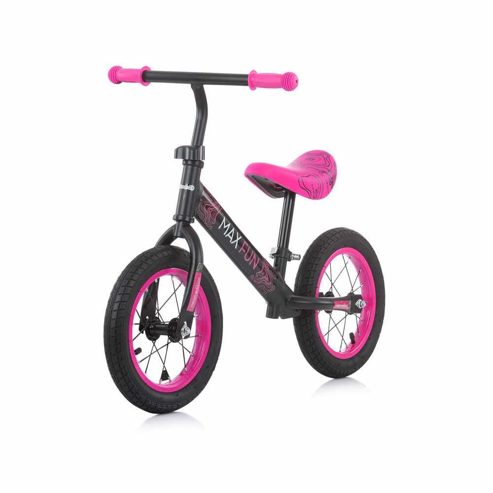 Bicicleta fara pedale pentru fete 12 inch Chipolino Max Fun Roz