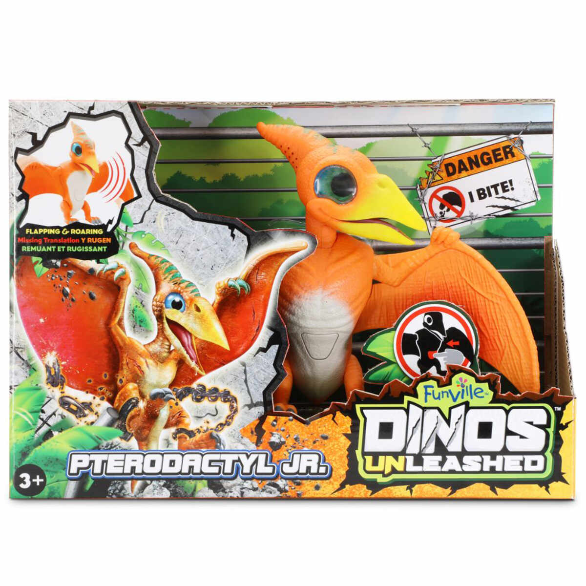 Jucarie interactiva Dinos Unleashed, Dinozaur Pterodactyl Jr, Fun Ville