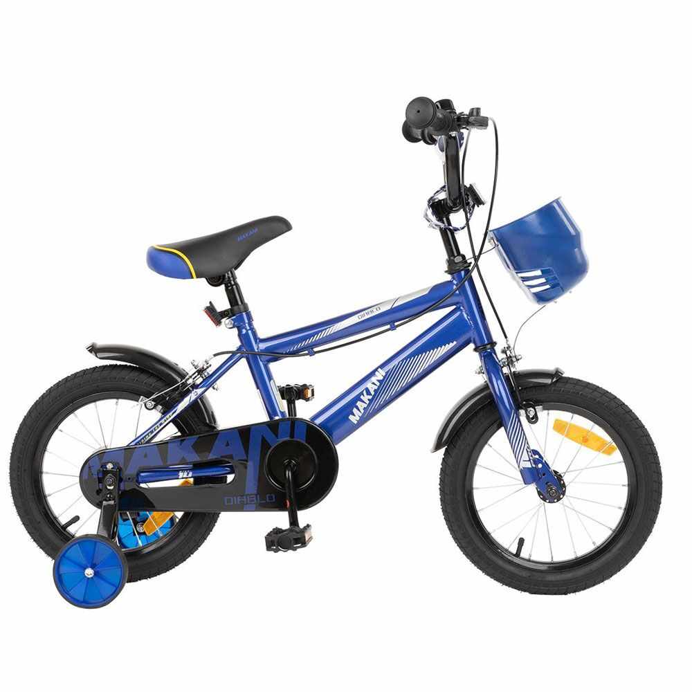 Bicicleta pentru baieti 14 inch Kikka Makani Diablo Albastru cu cosulet