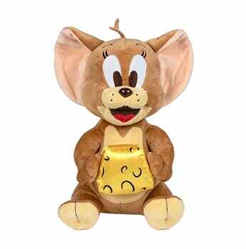 Jucarie de plus Play by Play Jerry cu cascaval, Tom and Jerry, 26 cm