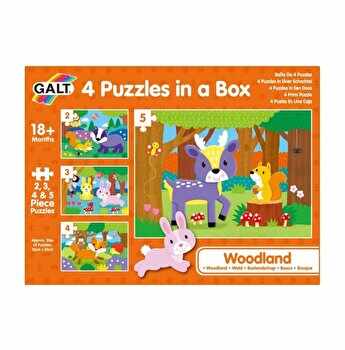 Set 4 puzzle-uri Galt - Animalute din padure, 14 piese