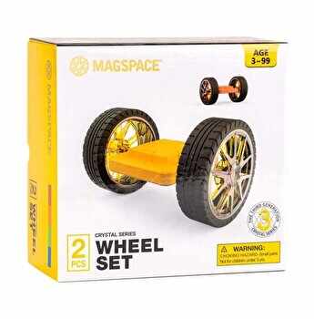 Set de constructie magnetic Magspace Wheels, 2 piese