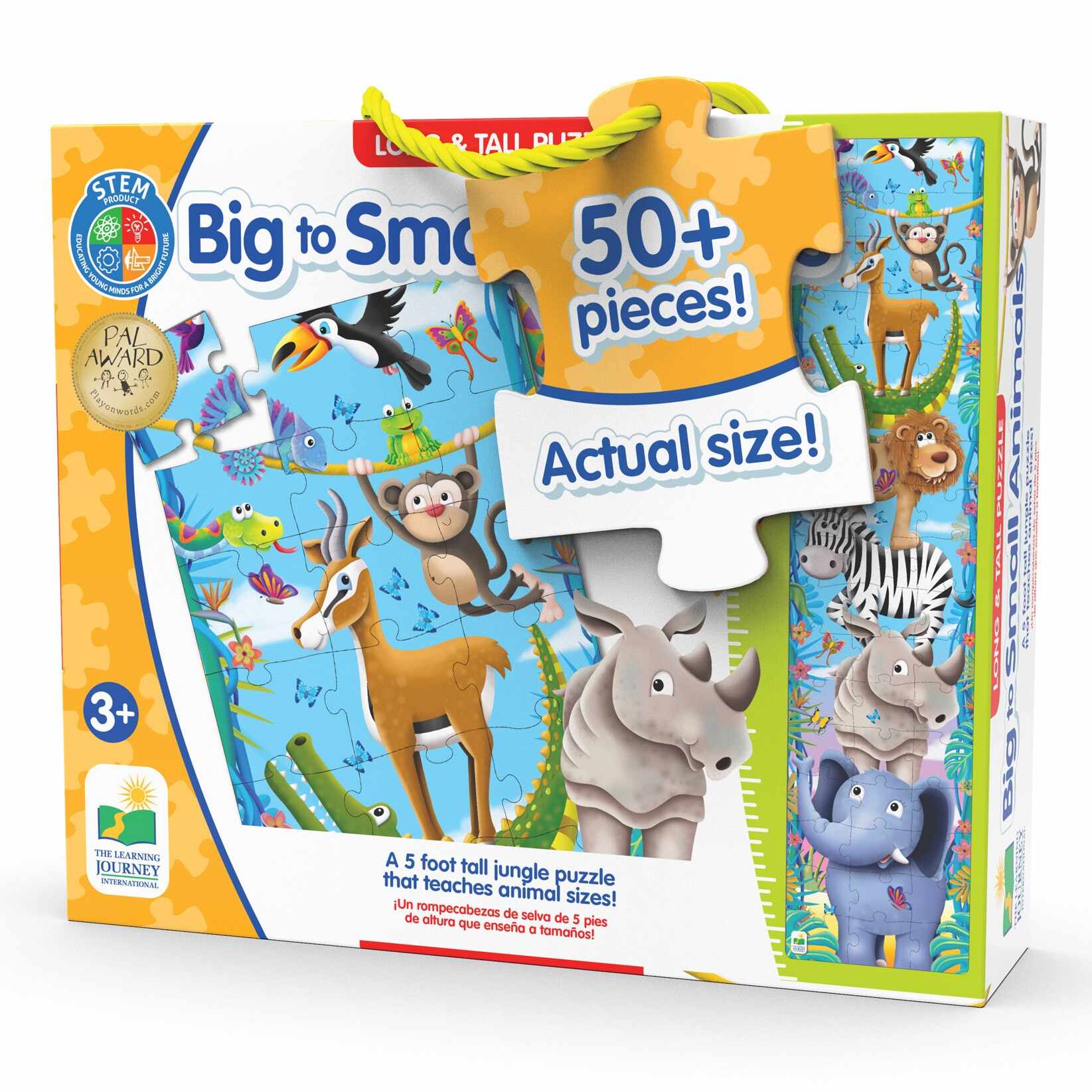 Puzzle 51 piese - Long & Tall - Big to Small Animals | The Learning Journey