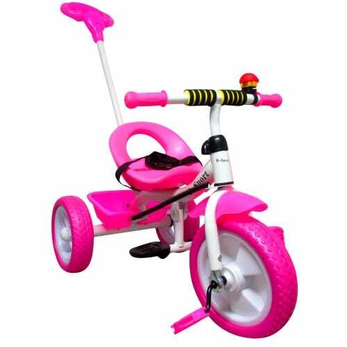 Tricicleta cu pedale si roti din spuma Eva R-Sport T5 roz