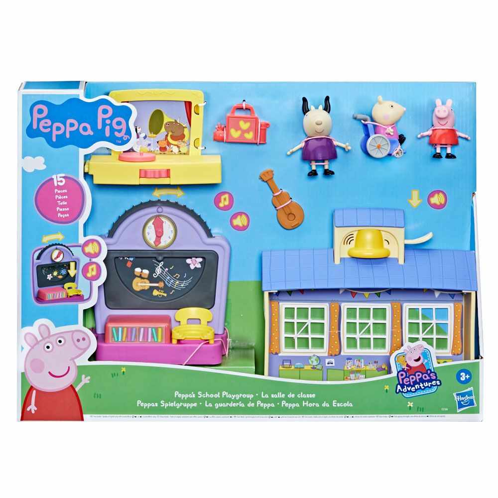 Set de joaca cu 3 figurine Hasbro Peppa Pig la scoala