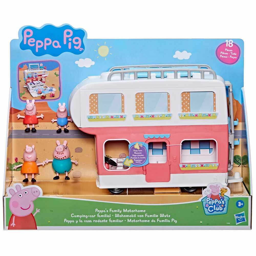 Set de joaca cu 4 figurine Hasbro Peppa Pig Rulota familiei