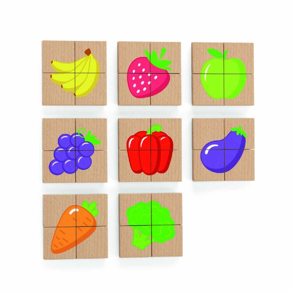 Blocuri magnetice cu imagini, Viga, Fructe
