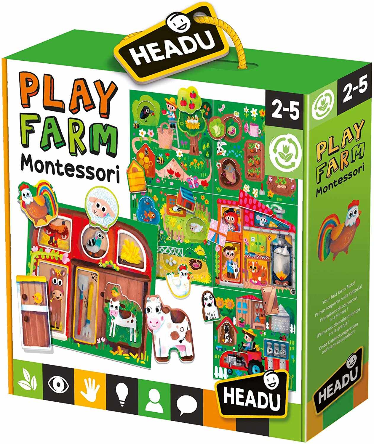 Puzzle educativ - Montessori - Joaca la ferma | Headu