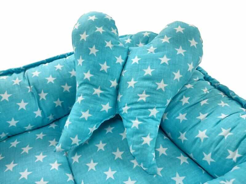 Baby Nest 2 Piese MyKids Stars turquoise