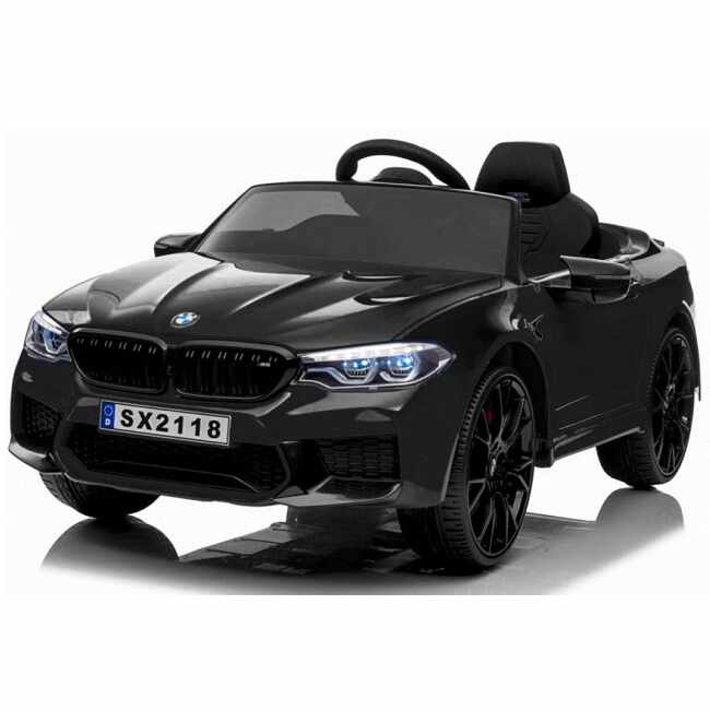 Masinuta electrica cu scaun de piele si roti EVA BMW M5 12V Black