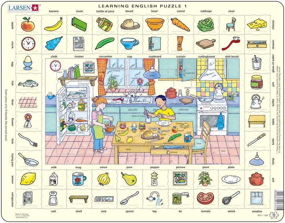 Puzzle - Learning English: In The Kitchen | Larsen