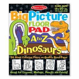 Bloc gigant de colorat cu litere si dinozauri