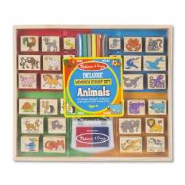 Set stampile din lemn Animale Deluxe