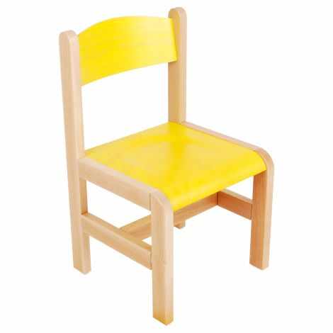 Scaun galben din lemn masura 1 pentru gradinita