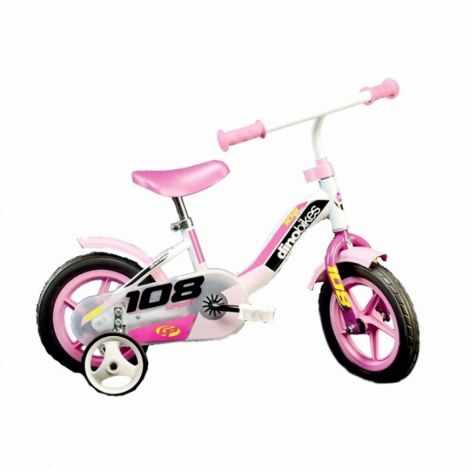 Bicicleta 108 fl cu maner pentru parinti - dino bikes-108 roz