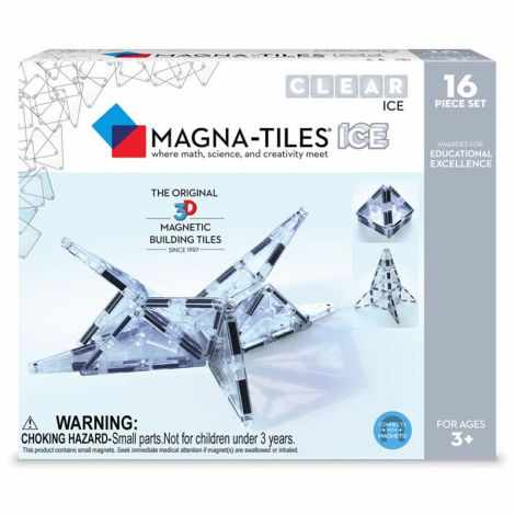 Magna-Tiles ICE Transparent – set magnetic (16 piese)