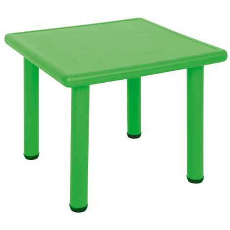 Masa patrata reglabila din plastic pentru gradinita, 40-60 cm, verde