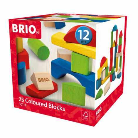 Set blocuri colorate din lemn 25 piese 30114 Brio