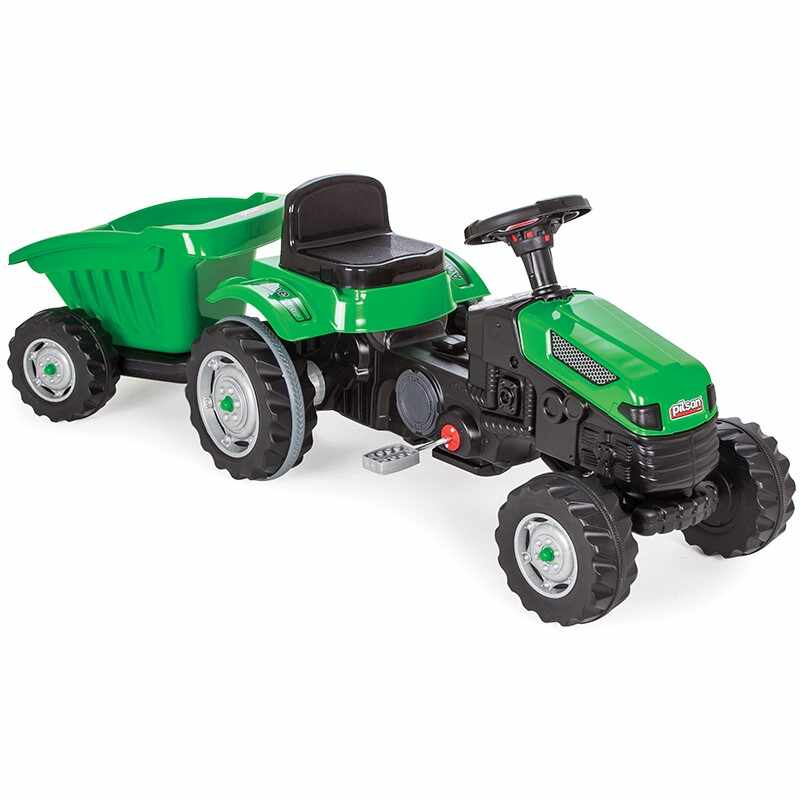 Tractor cu pedale si remorca Active Green
