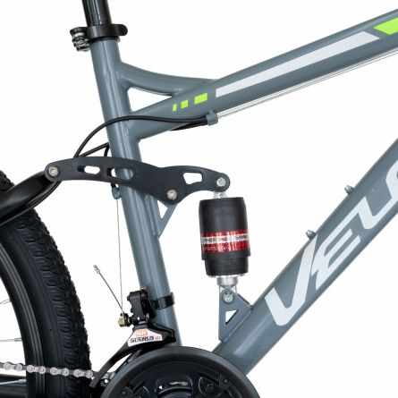 Bicicleta MTB-HT Shimano Tourney TZ500D 21 viteze 26 inch Velors V2660D cadru gri cu design verde